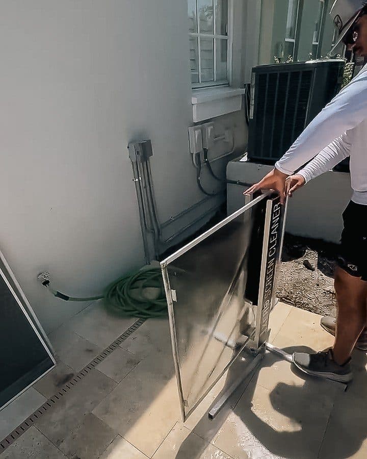 Cleaning and refreshing a window screen for a clear view